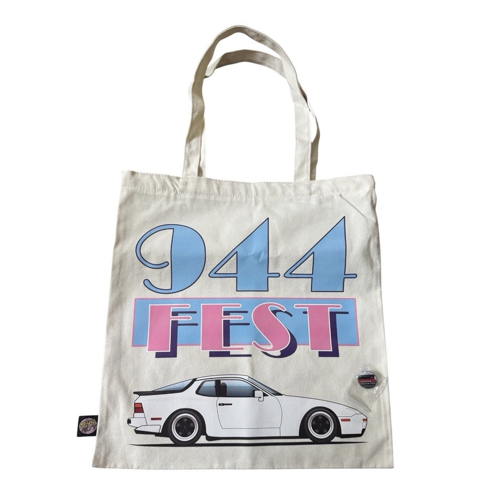 944 Fest Canvas Tote Bag w/ Zipper & Porsche Club of America Register Pin PCA